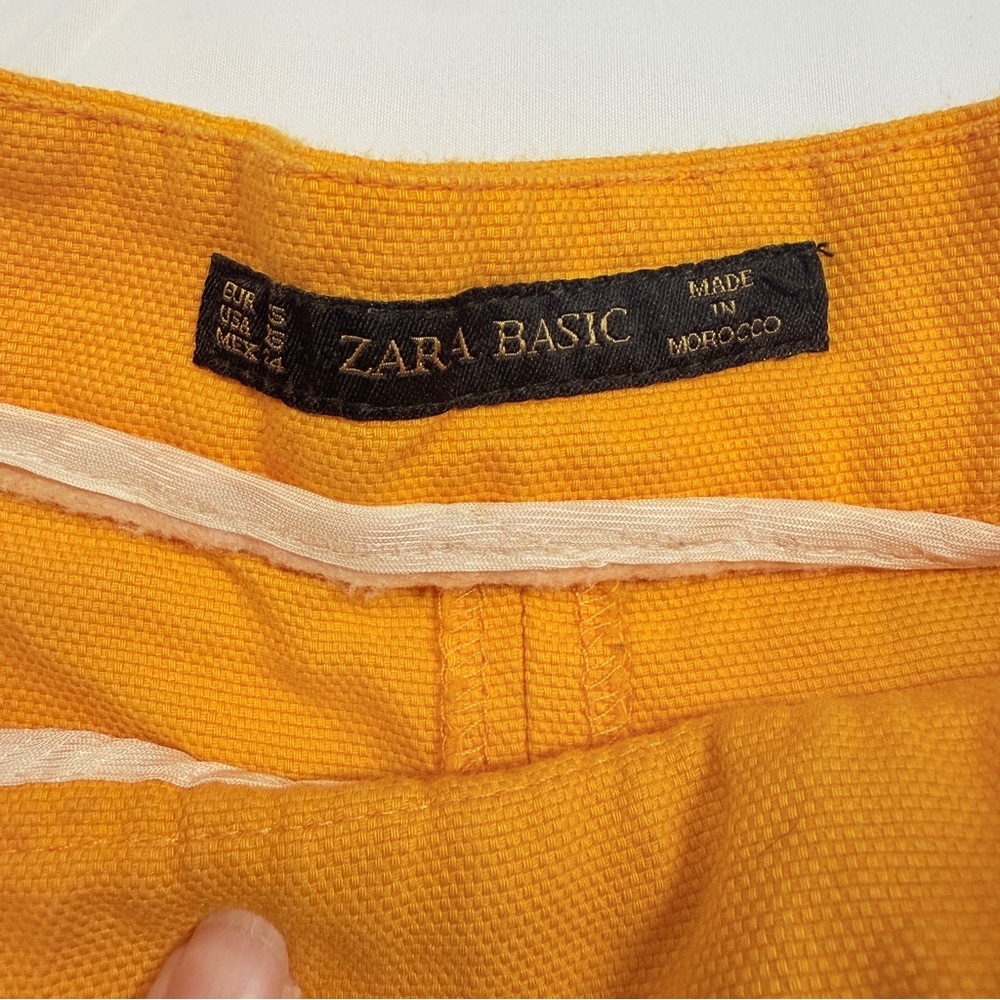 Zara Mustard Yellow High-Rise Shorts Women’s XS - Picture 7 of 8